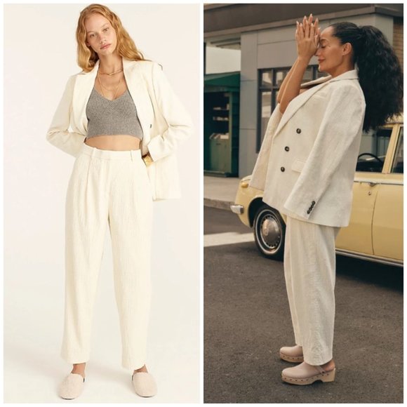 J. Crew Pants - J.Crew Cream Tapered-leg Italian Corduroy Pant